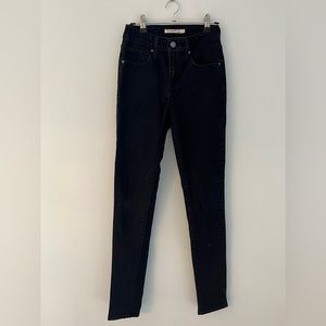 Levi’s 721 High Rise Skinny, Black Denim Jeans, Size 25